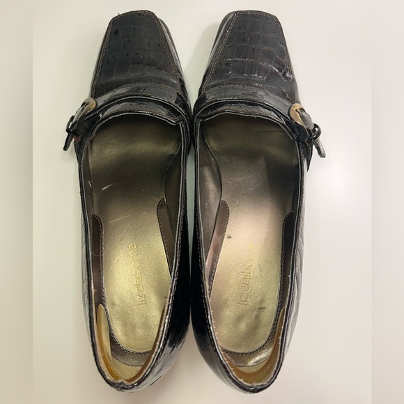 Liz Claiborne Jester Heeled Loafers Size 10M Buckle Block Heel Patent Leather - Picture 13 of 16
